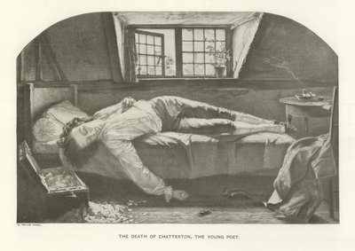 查特顿之死，年轻诗人（凹版） 作者 亨利沃利斯